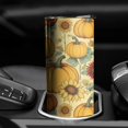 thumbnail image 3 of 20oz Fall Sunflower Pumpkin Skinny Tumblers Stainless Steel Tumbler with Lid and Straw,Vacuum Insulated Double Wall Travel Tumbler Cups with Cleaning Brush for Coffee,Tea, 3 of 6