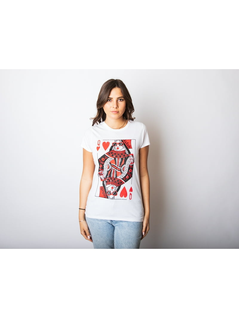Womens Queen Of Hearts T shirt Funny Vintage Graphic Cool Cute Tee for Ladies - Womens Graphic Tees - Walmart.com