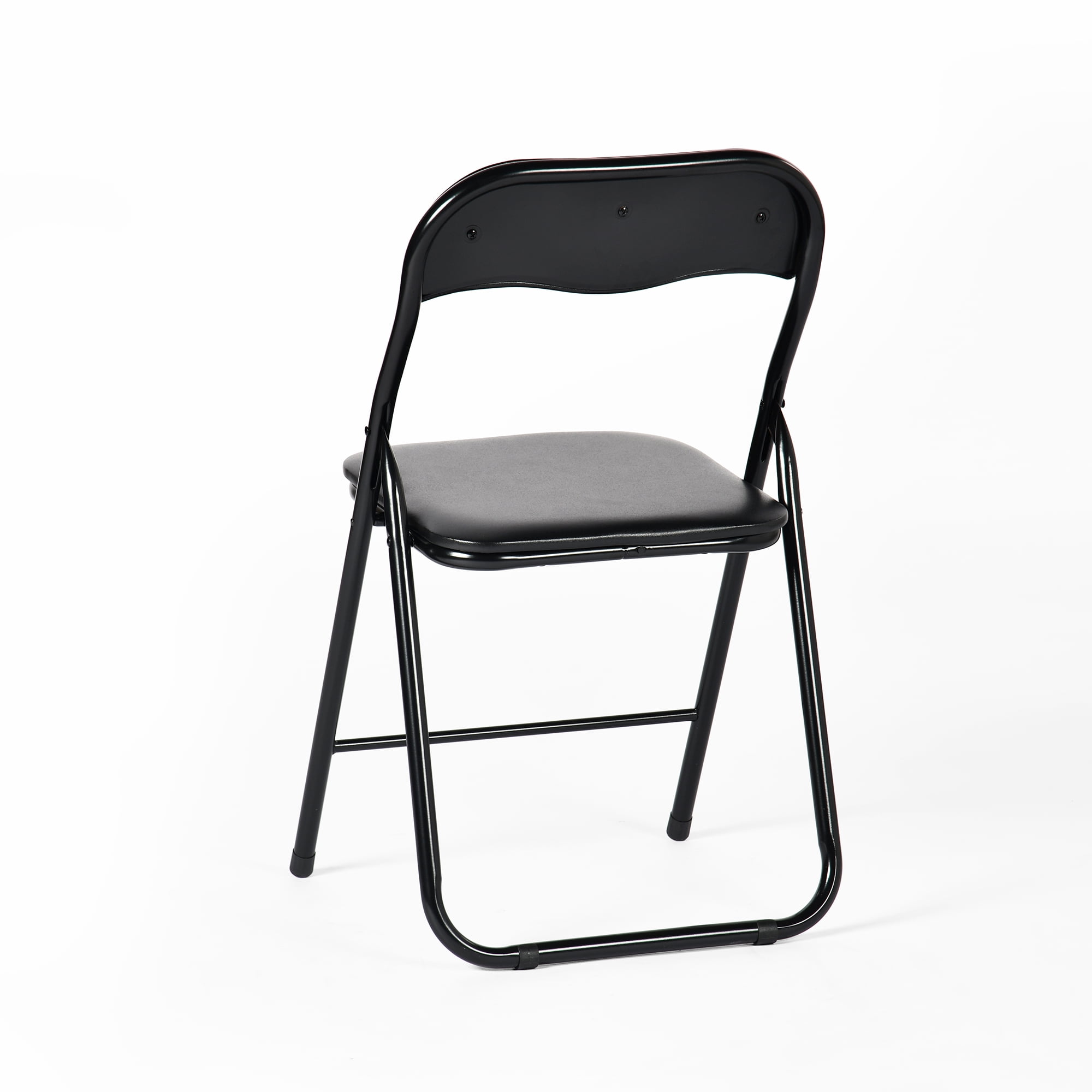 Set of 4 Padded Folding Chairs, 350lbs Capacity Stackable Foldable Seats with Reinforced Metal Frame, Waterproof PVC Leather Portable Chairs for Indoor Outdoor Party Patio Dining Events