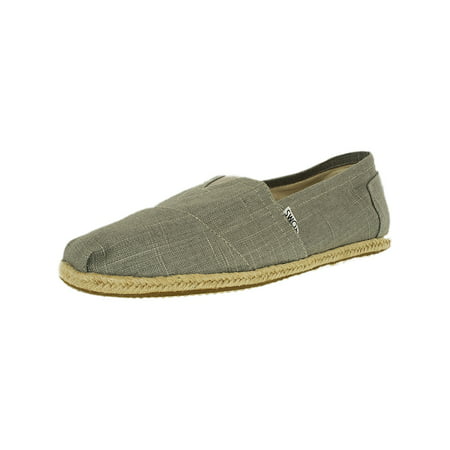 Men's Classic Linen Grey Ankle-High Canvas Flat Shoe - (Best Flat Shoes For Men)