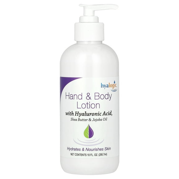 Hyalogic Hand & Body Lotion with Hyaluronic Acid, Fragrance Free, 10 fl oz (295.7 ml)