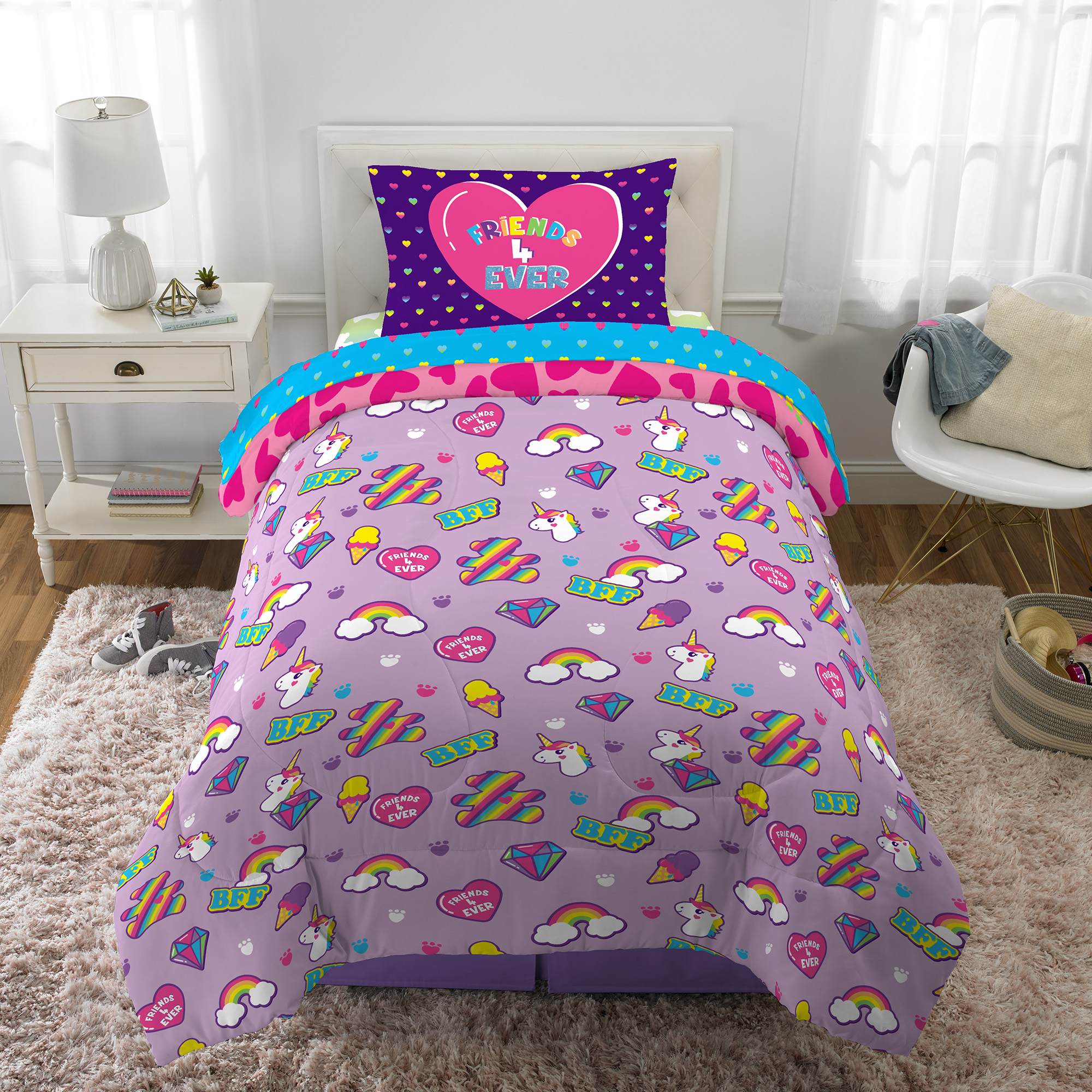 Build-A-Bear Workshop Kids Twin Bed in a Bag, Comforter and Sheets, Multicolor - image 3 of 10