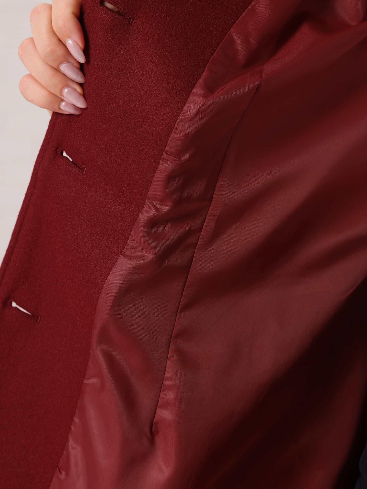 DARING DIVA Women's Plus Size Peter Pan Collar Single Breasted Coat 4X Dark Red