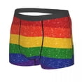 thumbnail image 4 of Faux Glitter Pride Flag Underwear Sexy Breathbale LGBT Gay Lesbian Boxer Briefs Shorts Panties Soft Underpants For Male, 4 of 7