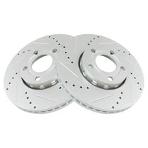 TRQ Front Performance Brake Rotors Set Premium G-Coated Cross Drilled & Slotted Fits Select 1992-1994 Audi 100 100 Quattro 1996-2006 A4 A4 Quattro 2002 S4 1998-2005 Volkswagen Passat