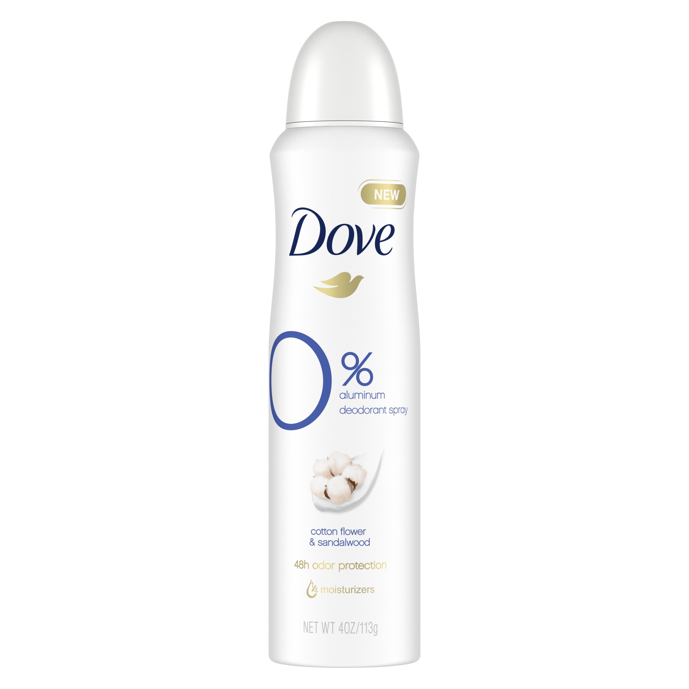 Dove 0 Aluminum Deodorant Spray Cotton Flower & Sandalwood, 4 oz