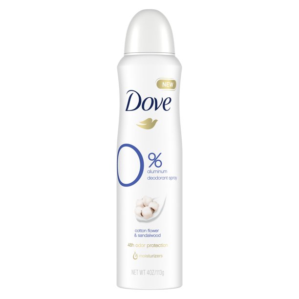Dove 0 Aluminum Deodorant Spray Cotton Flower & Sandalwood, 4 oz