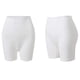 thumbnail image 4 of Pantalones cortos lisos con costuras para mujer: braguitas lisas de cintura alta para llevar debajo de vestidos o leggings, para uso diario informal, con tejido de poliéster elástico., 4 of 5