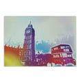 thumbnail image 1 of London Cutting Board, Historical Big Ben and Bus Bell Clock Tower UK Europe Street Landmark, Decorative Tempered Glass Cutting and Serving Board, Small Size, Purple Red Yellow, by Ambesonne, 1 of 1