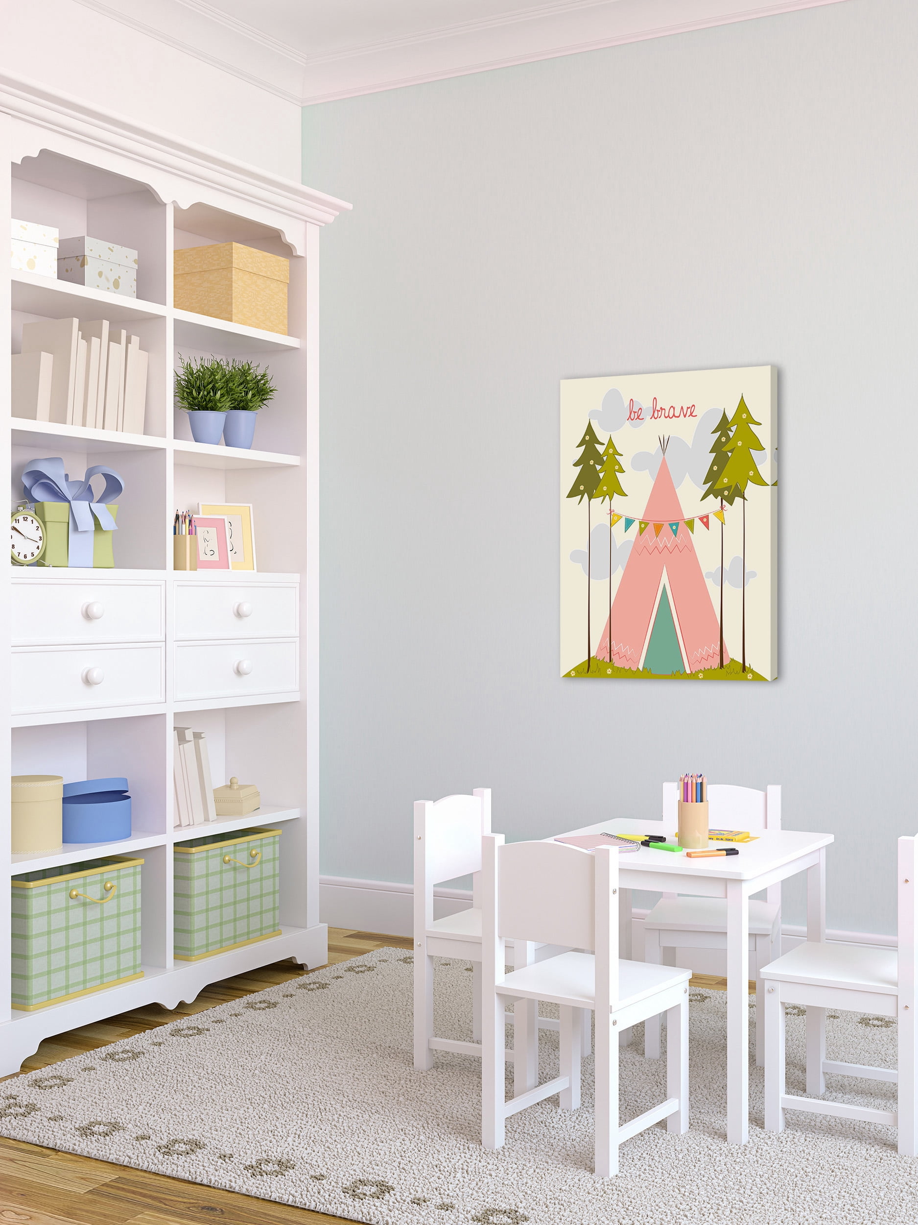 "Be Brave Pink" Painting Print on Wrapped Canvas