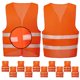 thumbnail image 1 of Pack de 10 chalecos de seguridad reflectantes naranjas talla XL universal, 1 of 7