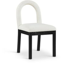 Meridian Furniture Conrad Cream Linen Textured Fabric Dining Chair