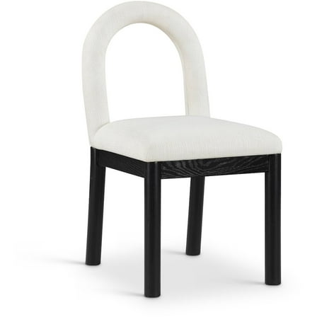 Meridian Furniture Conrad Cream Linen Textured Fabric Dining Chair