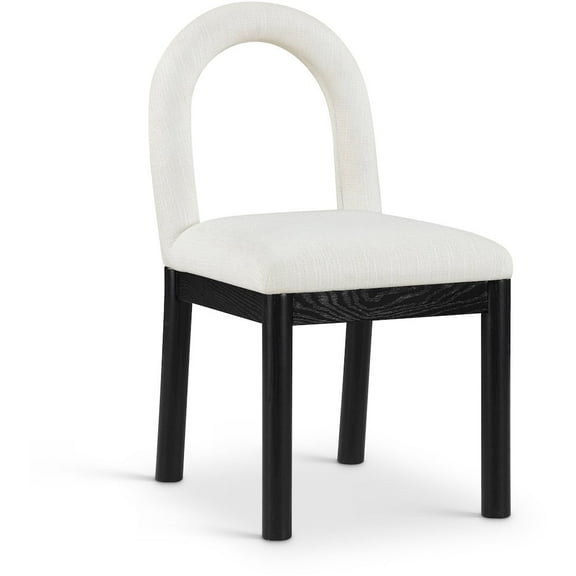 Meridian Furniture Conrad Cream Linen Textured Fabric Dining Chair