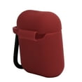 thumbnail image 3 of Headphone Protective Cover Case Anti‑Lost Silicone Protector with Carabiner for IOS Earbuds 1/2Wine Red, 3 of 8