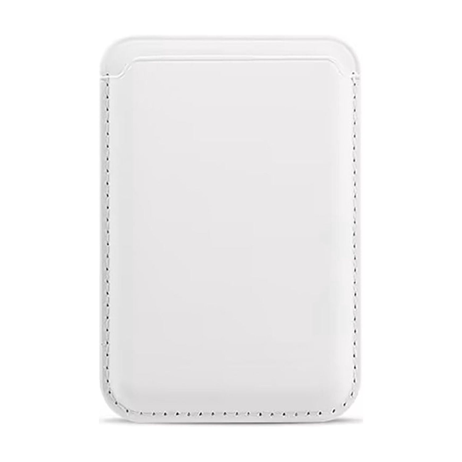 Slim Leather Magnetic Wallet for Cards - White
