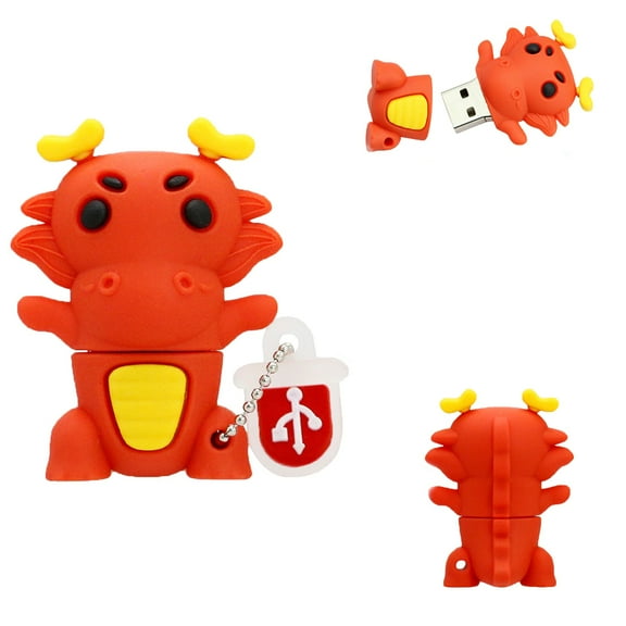 Dragon USB Flash Drive - Dragon Pen Drive - Fun Dragon USB - Chinese Dragon USB (Dragon - Orange)