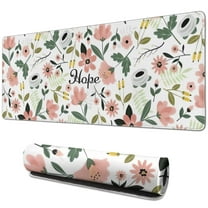 Long Mouse Pads for Desk,Pioneer Flower Floral Print Pattern Desk Mats on Top Of Desks, Desk Mouse Pad Extra Large with 3mm Non-Slip Base and Stitched Edge for Gaming,Office,Work,Home 31.5"x11.8"
