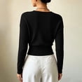 thumbnail image 6 of Women's Fall Winter Fashion Tops Solid Color Collar Waist Cinched Top Daily Office Wear, 6 of 8