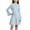 Blue, variant on YUANxueke Long Bell Sleeve Ribbed Knit Dress for Girls Casual Crewneck Fashion Fall Winter Outdoor Dress for 5-15 Years