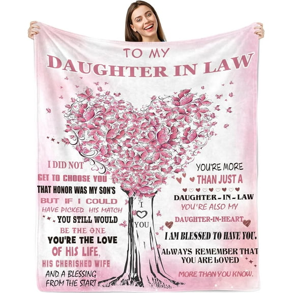 Daughter in Law Gifts,Gifts for Daughter in Law Blanket 50x60,Christmas Birthday Gifts for Daughter in Law,Daughter in Law Gifts from Mother in Law,Future Daughter in Law Birthday Wedding Gift