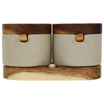 GOOHOCHY  Two-piece Set of Seasoning Jars Condiments Containers Holder Can Storage Spices