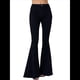 thumbnail image 1 of Pantalones Vaqueros Acampanados con Parches de Estrellas para Mujer, Cintura Media, Corte Acampanado, Elásticos, Pierna Recta, Ajustados. Negro XL, 1 of 10