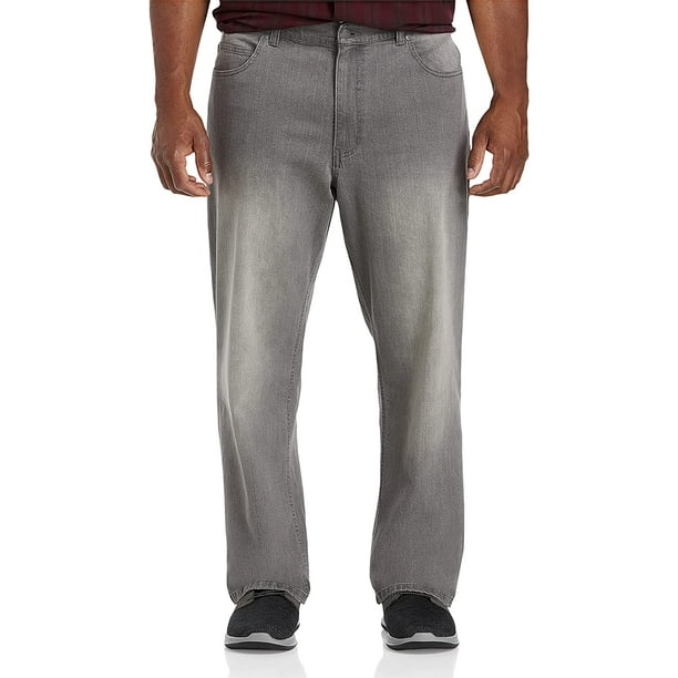 Harbor Bay by DXL Men's Big and Tall Relaxed Fit Stretch Jeans, Grey ...