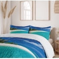 thumbnail image 6 of Fiji Duvet Cover Sets, Clear Still Waters Surrounding a Island, Bedding Set with 2 Duvet Covers & 4 Pillowcases, 2 Pack Cal King Size, Azure Blue Aqua, by Ambesonne, 6 of 7