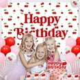 thumbnail image 4 of 44Pcs Cherry Themed Birthday Party Decorations Happy Birthday Backdrop Cherry Happy Birthday Banner Cherry Cupcake Topers White Red Latex Ballons for Girls 1st 2nd 3rd Birthday Party Decor Supplies, 4 of 8