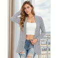 thumbnail image 3 of JWD Women's Cardigan Long Sleeved Storage Casual Lightweight Soft And Comfortable Fan-shaped Hem Knitted Cardigan Sweater Coat Gray L, 3 of 6
