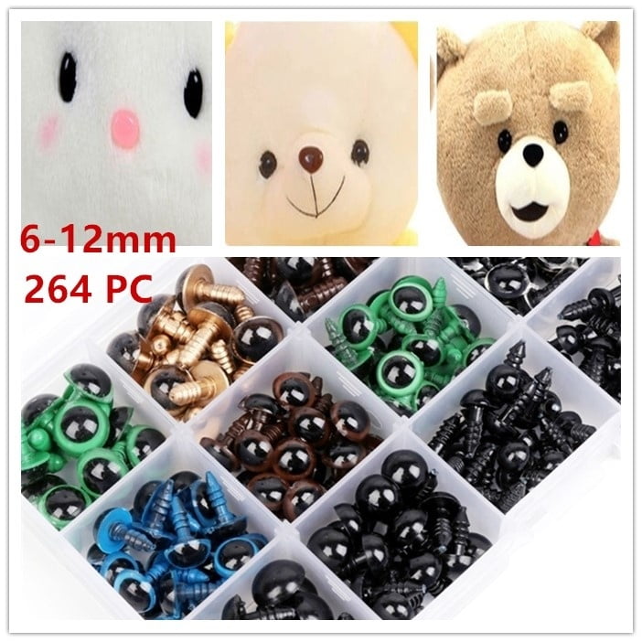 100pcs For Teddy Bear Doll Animal 12mm 5 Colors Plastic Safety Eyes Crafts  p