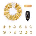 thumbnail image 1 of Décorations de Manucure Rivet Lune Étoiles Japonais Ajouré en Alliage Rivet Décoratif pour Ongles, 1 of 7