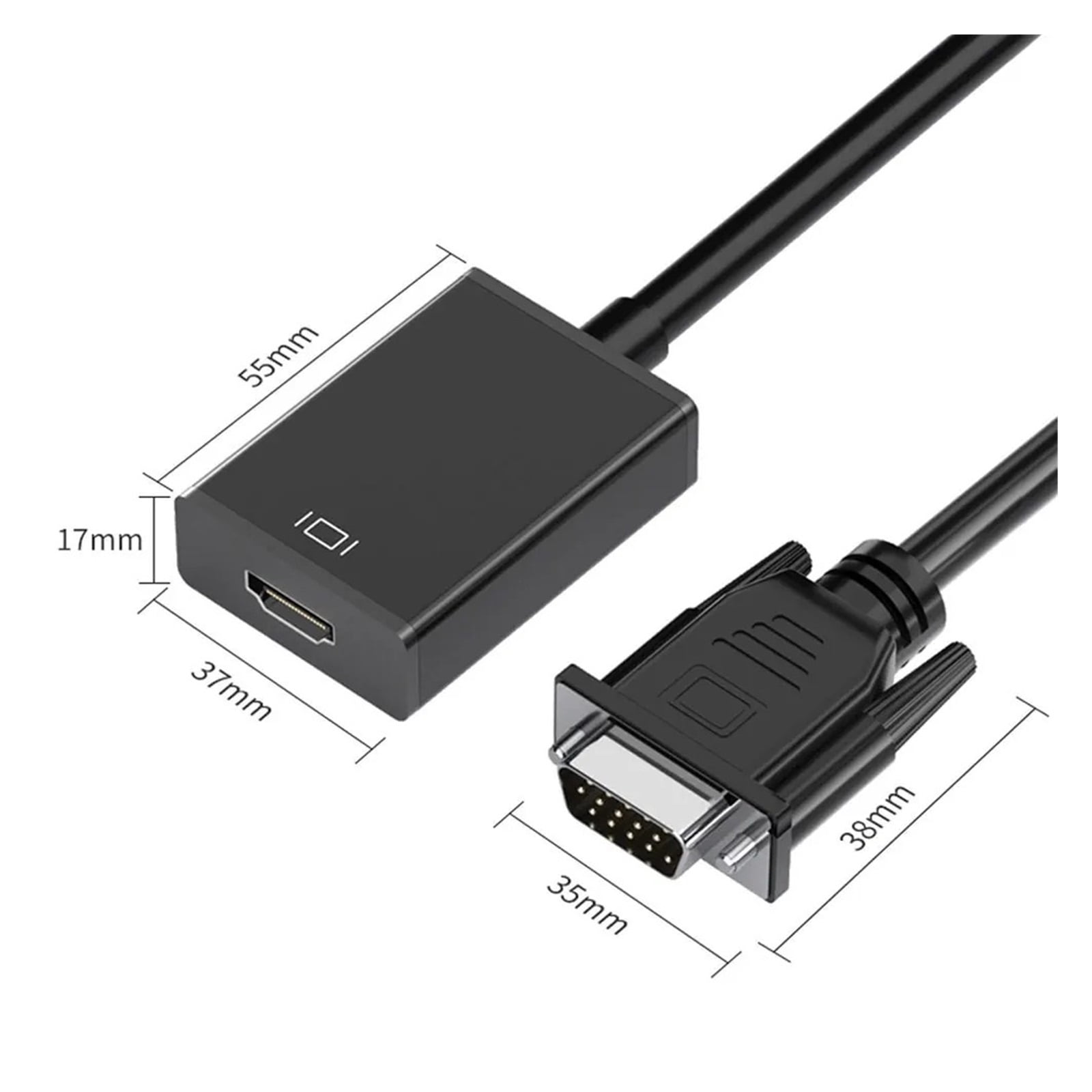 VGA to HDMI Converter Adapter Male to Female Cable with 1080P VGA Adapter for Projector