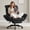 Black, variant on Ultifit Criss Cross Chair with Swivel Armrests, Leather Office Chair with Spring Pad, Desk Chair Tall Back with Headrest & Footrest,Brown