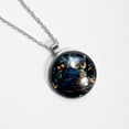 thumbnail image 4 of Owl Glass Design Circular Pendant Necklace - Stunning Women's Fashion Statement Jewelry, 4 of 5
