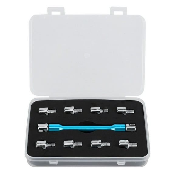 Motorcycle Spoke Wrench CNC Spanner Set 5.06.8 Length 93mm/3.7in Adjust Tyre Steel Wire Aluminum Iron for Most Motorbike Dirt Bike (A(blue))