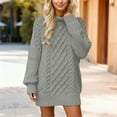 thumbnail image 2 of KHONTS Women's Sweater Dress Oversized Knit Long Sleeve Short Dresses 2025 Fall Outfits Vacation Winter Clothes Grey XL, 2 of 4