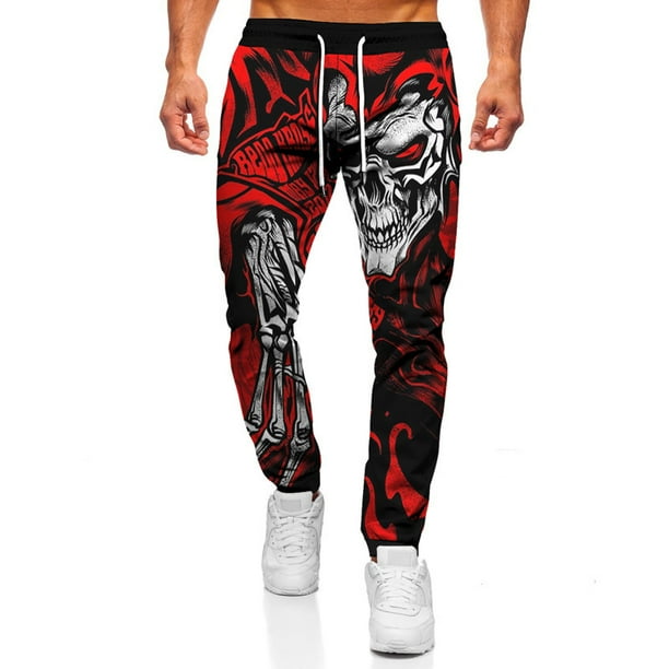 Joggers Pants 3D Graphic Color Horror Skull Fitness Sweatpants Men