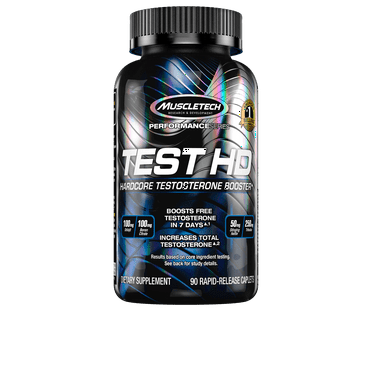 Test HD Hardcore Testosterone Booster for Men, Dual-Action Muscle Building and Thermogenic Formula, 90 Capsules