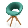 thumbnail image 1 of Costway Mid Century Modern Swivel Accent Chair Fabric Armchair Velvet Living Room Green, 1 of 10