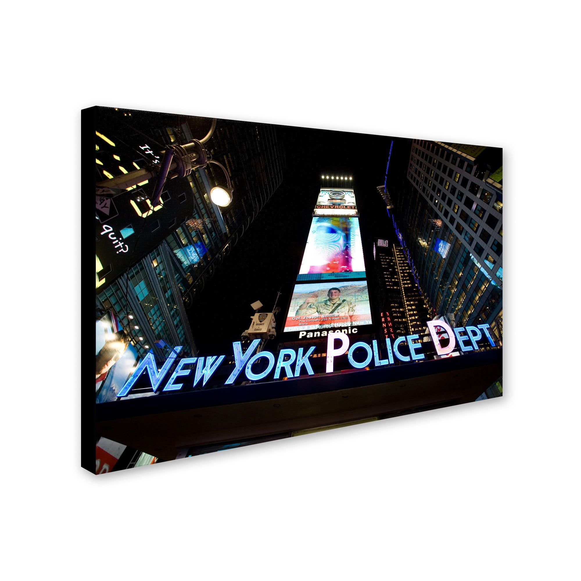 Trademark Fine Art "NYPD In Blue Neon" Canvas Art by Yale Gurney