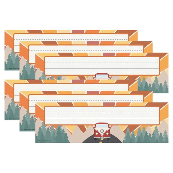 Teacher Created Resources Moving Mountains Road Trip Flat Name Plates, 36 Per Pack, 6 Packs
