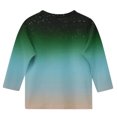 thumbnail image 5 of 3/4 Sleeve Tops for Girls Boys Size 3-12 Crewneck T-Shirts 2025 Toddlers Kids Trendy Gradient Printed Pullover Basic Going-Out Blouses Top, 5 of 5