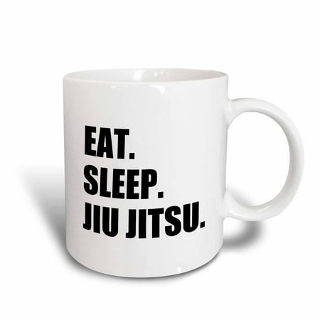 3dRose Eat Sleep Jiu Jitsu - Japanese martial art - Ju Jutsu Jujutsu jujitsu, Ceramic Mug, (Best Female Jiu Jitsu)