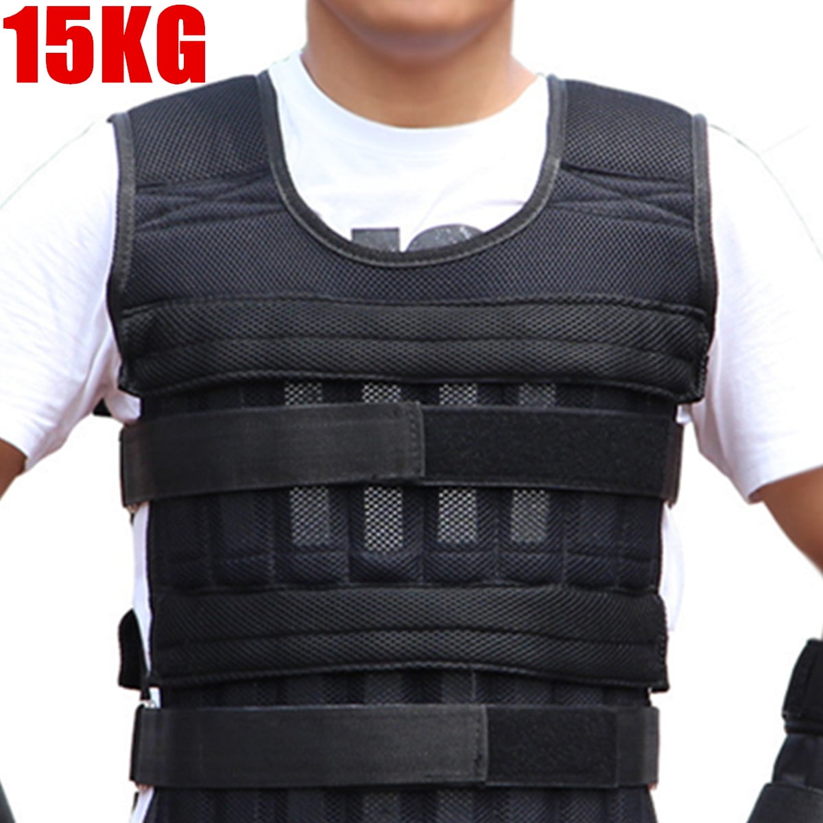 15KG Exercise Weight Vest Weighted Adjustable Fitness Training Workout Sports 