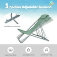 thumbnail image 4 of Costway Set of 2 Beach Chair Portable 3-Position Lounge Chair w/ Headrest Green, 4 of 10
