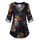 thumbnail image 4 of Camisa de manga larga con cuello en V superior para mujer Blusa con estampado floral informal, 4XL, Negro Noticed AP000933-31, 4 of 7