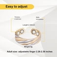thumbnail image 2 of EnerMagiX Copper Rings for Women, Pure Copper Tricolor Gold Adjustable Magnetic Ring Jewelry (0949), Copper, 2 of 6