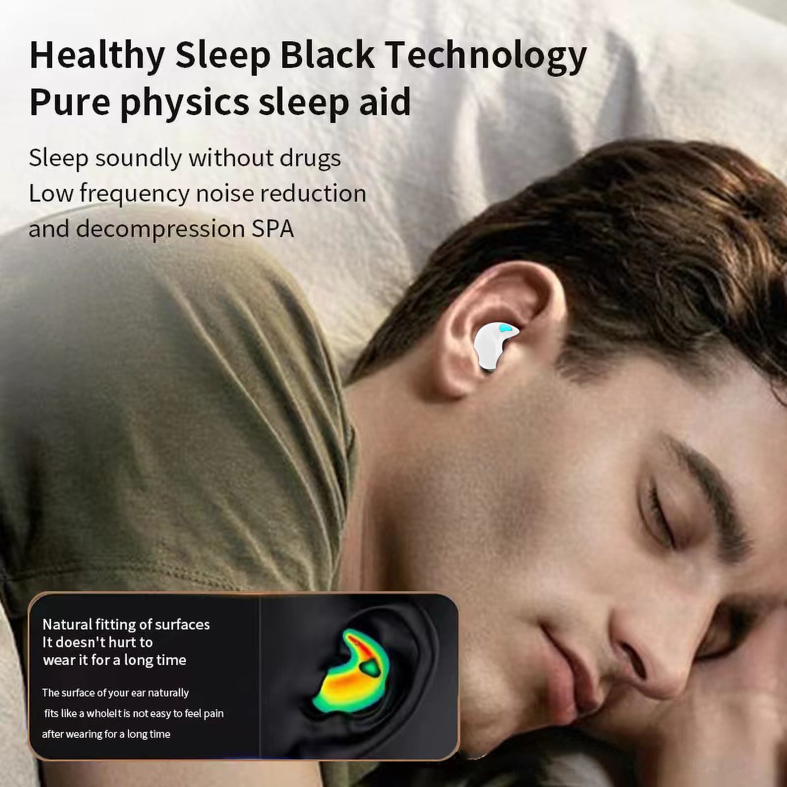Bluetooth Earbuds Invisible Sleep Bluetooth Earbuds, Mini Tiny Discreet Hidden Headphones with LED Display and Charging Case(White)